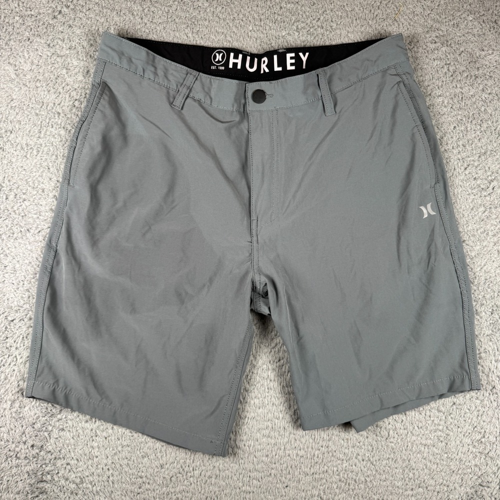 Hurley Gray Walk Shorts Hybrid Quick Dry Stretch Shorts Size 35 Men's